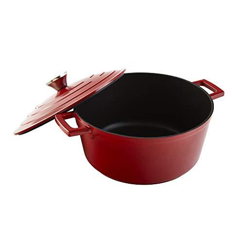 IMUSA USA, Red 5 Quart Cast Aluminum Dutch Oven With Stainless Steel Knob - CookCave