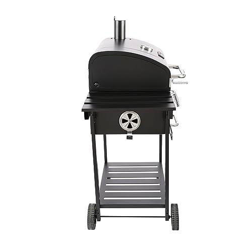 Royal Gourmet 24-Inch Charcoal Grill with Foldable Side Table, 490 Square Inches Heavy-duty BBQ Grill, Perfect for Outdoor Picnics Patio Garden and Backyard Grilling, Black,CD1824G - CookCave