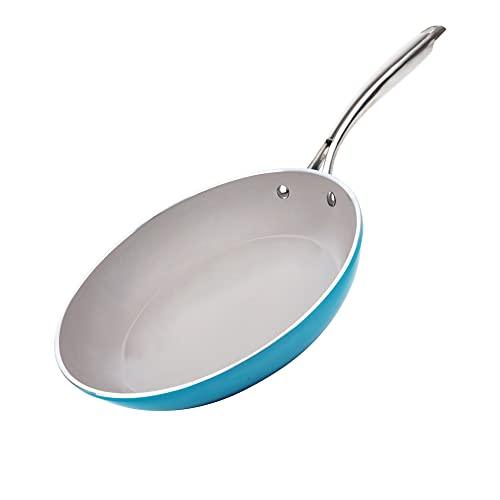 GOTHAM STEEL 12 Inch Frying Pan Skillet, 12 Inch Nonstick Frying Pan Skillet with Ceramic Coating, Non Stick Skillet, Large Skillet with Stay Cool Handle, Healthy, Oven & Dishwasher Safe-Ocean Blue - CookCave