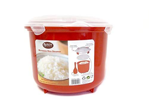 Microwave Rice Steamer Cooker BPA Free 2.6L Red - CookCave