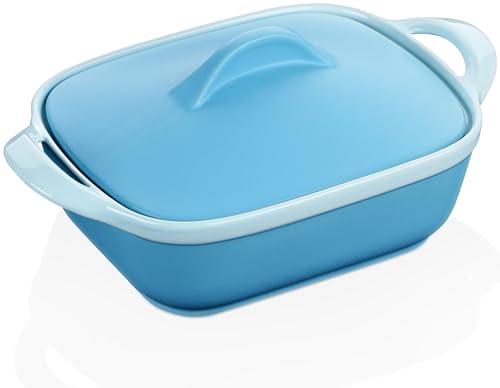 LOVECASA 3 Quart Casserole Dish with Lid for Oven Safe, Ceramic Baking Dish, Rectangular Lasagna Pan Deep, Oven to Table Baking Pan for Casserole, Lasagna, Party and Daily Use - CookCave