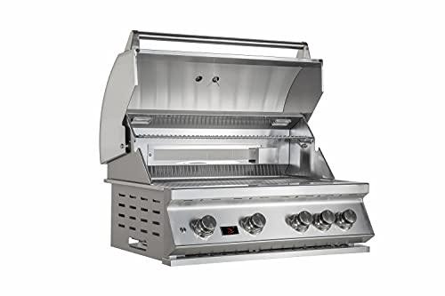 Bonfire 34-inch 4-Burner Liquid Propane Gas Grill 72,000 BTU Built in Outdoor BBQ with Infrared Burner and Rotisserie Kit for Bbq Island Kitchen, 304 stainless steel, CBB4-LP - CookCave