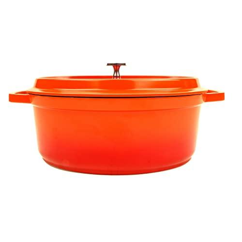 GET Heiss Lightweight Cast Aluminum Dutch Oven, 6.5 Quart, Oval, Orange - CookCave