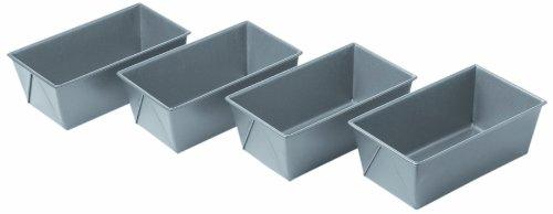 Chicago Metallic Commercial II Non-Stick Mini Loaf Pans, 5-3/4 by 3-1/4 by 2-1/4-Inch, Gray , 4 Count (Pack of 1) - CookCave