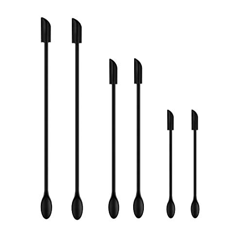 Spatula Set of 6 Silicone Mini Makeup Spatulas,Small Rubber Spatula for Cooking or Baking Kitchen Gadgets Spatula Silicone for Mini Jar,Cosmetics or Reusable Beauty Spatula - CookCave