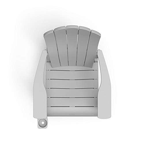 Keter Outdoor Patio Garden Deck Furniture Resin Adirondack Chair with Built-in Cup Holder (Grey) - CookCave