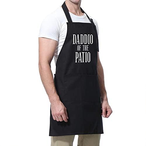 Miracu Grill Apron for Dad - Daddio of The Patio - Dad Gifts from Daughter, Son - Funny Valentines Day, Birthday Gifts for Dad, Father in Law, Step Dad, Best Dad - Dad Apron for Grilling BBQ Cooking - CookCave