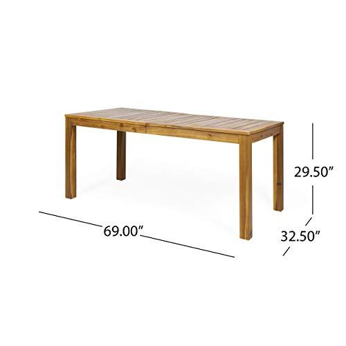 Christopher Knight Home Gloria Outdoor Rustic Acacia Wood Dining Table, Teak - CookCave