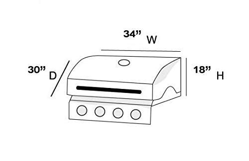 Deluxe (34-Inch(W) x 30-Inch(D) x 18-Inch(H) Grill Cover for Built in Gas Grills - CookCave