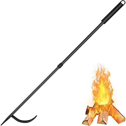 Fire Pit Poker for Fireplace Outdoor - IRIIJANE 32'' Wrought Iron Firepit Poker Stoker Stick for Camping Campfire Black - CookCave