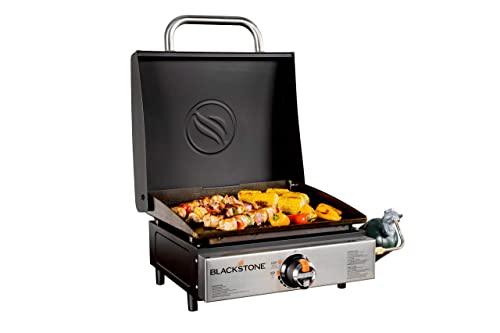 Blackstone 1814 Stainless Steel Propane Gas Portable, Flat Top Griddle Frill Station for Kitchen, Camping, Outdoor, Tailgating, Tabletop, Countertop – Heavy Duty & 12, 000 BTUs, 17 Inch, Black - CookCave