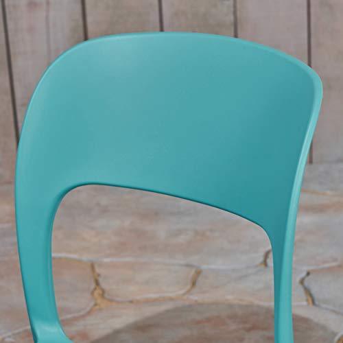 Christopher Knight Home Dean Outdoor Plastic Chairs (Set of 2), Teal - CookCave