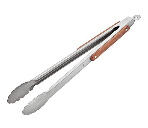 Küchenprofi TEXAS Heavy-Duty Stainless Steel/Rosewood Heavy-Duty BBQ Grilling Tongs, 19" - CookCave