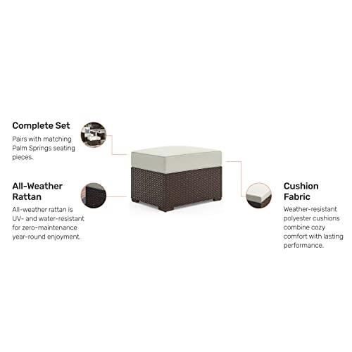 Homestyles 6800-90 Palm Springs Outdoor Ottoman, 1 Seat, Brown - CookCave