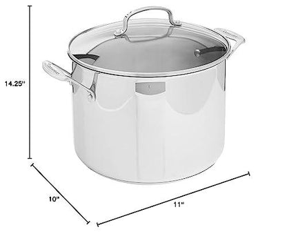 Cuisinart 76610-26G Chef's Classic 10-Quart Stockpot with Glass Cover,Brushed Stainless - CookCave