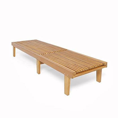 Christopher Knight Home Addisyn Outdoor Wooden Chaise Lounge, Teak Finish - CookCave