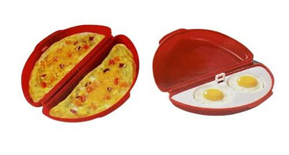 Dependable Industries inc. Essentials Microwaveable Microwave Omelet Pan and 2 Cavity Egg Poacher Set BPA Free Plastic Quick Egg Maker - CookCave