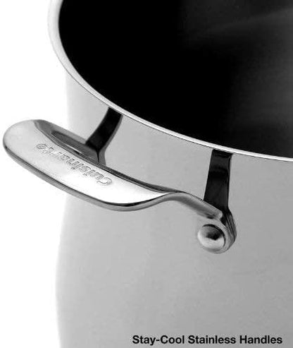 Cuisinart Contour Stainless 12-Quart Stockpot with Glass Cover - CookCave