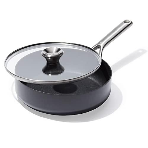 OXO Professional Hard Anodized PFAS-Free Nonstick, 3QT Saute Pan Jumbo Cooker with Lid, Induction, Diamond reinforced Coating, Dishwasher Safe, Oven Safe, Black - CookCave