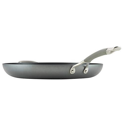 Circulon 81401 14" Helper Handle Hard Anodized Aluminum Skillet, 14 Inch, Oyster Gray - CookCave