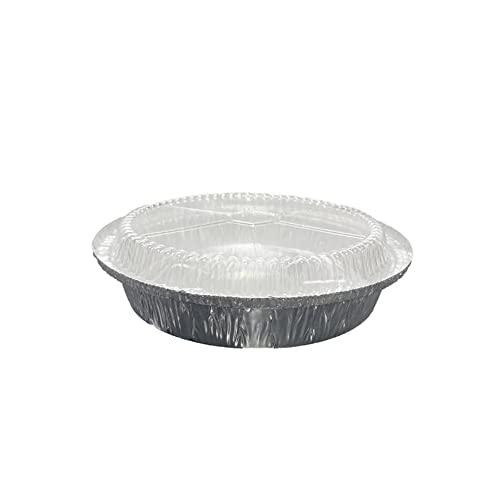 9-inch Aluminum-Foil Pie Pans with Lid – Round Disposable Heavy Duty Pans for Storing, Tart Baking, Reheating and Serving – Oven & Freezer safe - Made in USA (Pack of 20) - CookCave