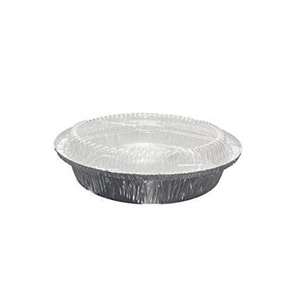 9-inch Aluminum-Foil Pie Pans with Lid – Round Disposable Heavy Duty Pans for Storing, Tart Baking, Reheating and Serving – Oven & Freezer safe - Made in USA (Pack of 20) - CookCave