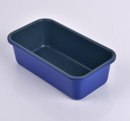 loaf pans set of 2 haze blue non-stick coating Royal blue carbon steel loaf bread pans for home baking 9x5inch - CookCave