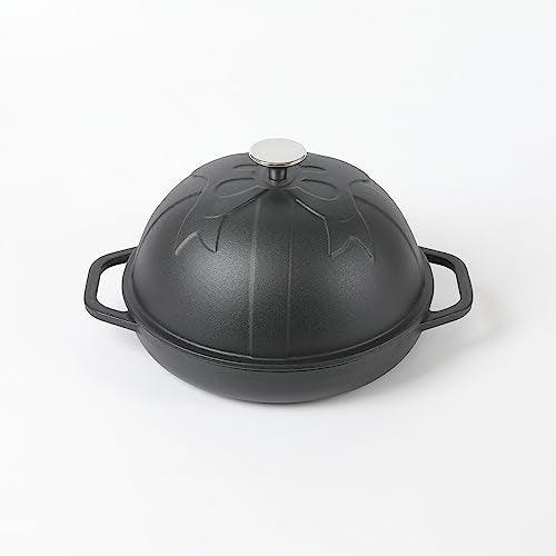 HAWOK Cast Iron Bread Oven with Cloche Lid, Dia.9.8inch/25cm, Sourdough Baking Pan, Pre-seasoned Black - CookCave