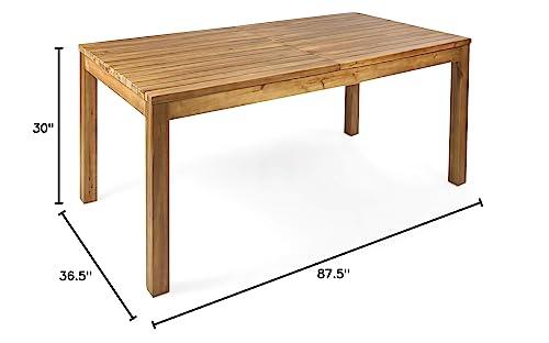 Christopher Knight Home Wilson Outdoor Expandable Acacia Wood Dining Table , Teak Finish - CookCave