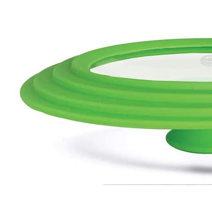 Universal Lid for Pots, Pans and Skillets - Tempered Glass with Heat Resistant Silicone Rim Fits 6", 7" and 8" Diameter Cookware, Lime Green, Replacement Lid for Frying Pan and Cast Iron Skillet - CookCave