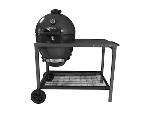 Brand-Man Grills Rodeo Deluxe Steel Kamado with Large Prep Cart | 20in Cooking Cast Iron Cooking Surface | Temperature Gauge and 3 Tool Hooks - CookCave