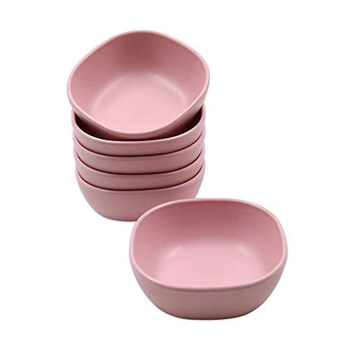 6PCS 4.5 OZ Wheat Straw Small Dessert Bowls, Stacked Pinch Bowls, Bamboo Fiber Mini Prep Bowls, Unbreakable Dipping Saucers for Side Dishes, Seasoning, Snack, Appetizer (Pink) - CookCave