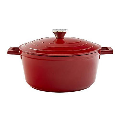 IMUSA USA, Red 5 Quart Cast Aluminum Dutch Oven With Stainless Steel Knob - CookCave