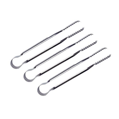 3 Pcs Stainless Steel Kitchen Tongs for Cooking, BBQ, Grilling, Barbeque Food Tong 7.9 Inch - CookCave