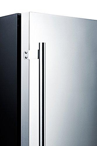 Summit SPR627OS Outdoor Built-In Undercounter All-Refrigerator with Glass Shelves and Lock, 24", Stainless Steel/Black - CookCave
