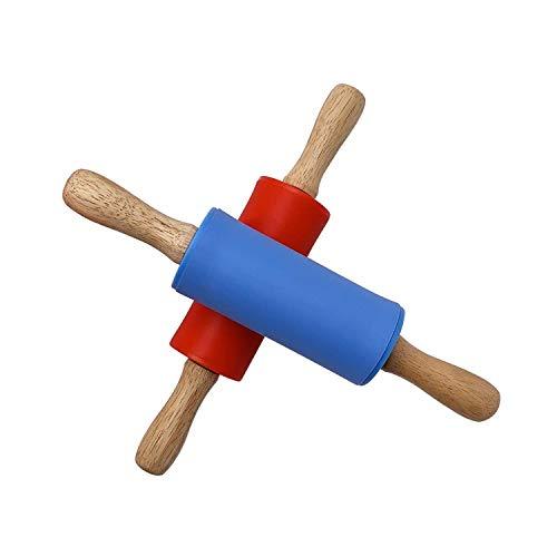 Small Rolling Pin for Kids Child, Wooden Handle Rolling Pin Non-Stick Silicone Rolling Pin, Rodillo de Cocina Rodillos Para Reposteria Fondant, Rodillos Para Masa. - CookCave