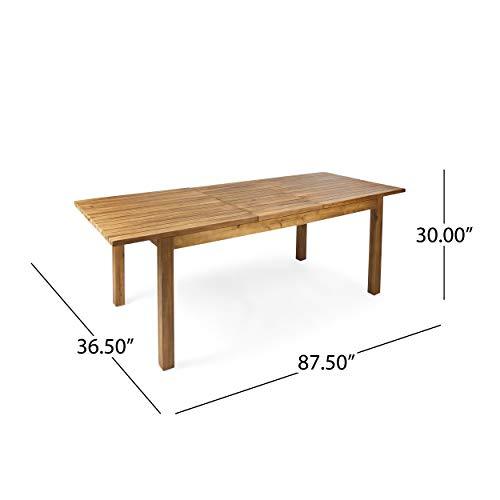 Christopher Knight Home Wilson Outdoor Expandable Acacia Wood Dining Table , Teak Finish - CookCave