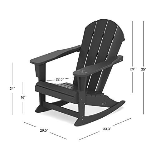 WestinTrends Malibu White Rocking Chair Outdoor, All Weather Resistant Poly Lumber Classic Porch Rocker Chair, 350 lbs Support Patio Lawn Plastic Adirondack Chair - CookCave