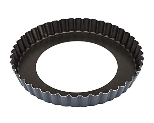 Matfer Bourgeat Exopan Fluted Tart and Quiche Pan with Removable Bottom, 9 1/2" Diameter, Dark Gray - CookCave