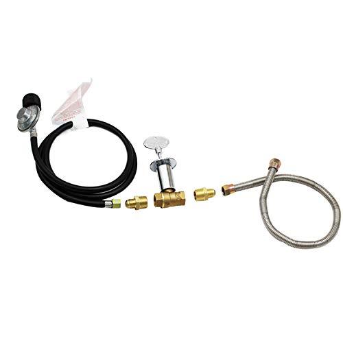 MENSI Propane Gas Fire Pit Valve Control System Kit Hose Assembly Replacement Parts Max 90,000 BTU (Key Control Valve Assembly Kit) - CookCave