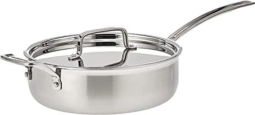 Cuisinart MCP33-24HN MultiClad Pro Stainless 3-1/2-Quart Saute with Helper and Cover Skillet, 3.5-Quart, Sauté Pan w/Helper & Cover - CookCave