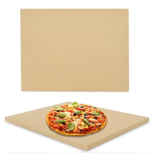 COYMOS Pizza Stone Heavy Duty Ceramic Baking Stone for use in Oven & Gril - Thermal Shock Resistant, Ideal for Baking Pizza, Bread, Cookies, Rectangular Cooking Stone 15x12 Inch. (Bonus Free Scraper) - CookCave