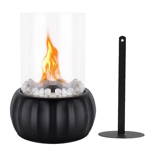 Indoor/Outdoor Portable Pumpkin Tabletop Fire Pit Fireplace - Ethanol Ventless Mini Fireplace Long Time Burning Smokeless Odorless(Black) - CookCave