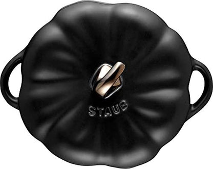 STAUB 0.5-qt Petite Ceramic Pumpkin, Oven & Stove Safe up to 572°F, Baking Dish, Candy Dish, Matte Black - CookCave