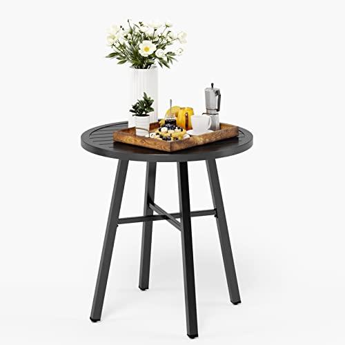 MFSTUDIO Outdoor Bistro Table Round Metal Patio Dining Table Small Side End Adjustable Outdoor Furniture Table,Black - CookCave