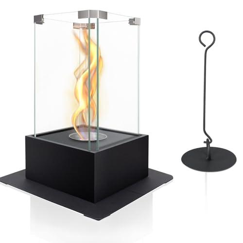 BRIAN & DANY Tabletop Fire Pit, Portable Ethanol Fireplace with Surprising Tornado Effect for Indoor/Outdoor, Black - CookCave