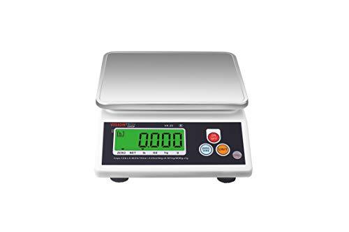 VisionTechShop VK-2D 0.1g Premium Food Kitchen Scale, Lb/Oz/Kg/g Switchable, Stainless Steel Plate Food Scale, Large LCD Display with Backlight, 12lb Capacity, 0.002lb Readability - CookCave