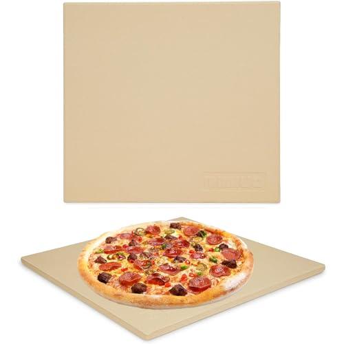 Mimiuo Pizza Stone for Oven and BBQ Grill, 13 inch Square Bread Baking Stone, Heavy Duty Large Ceramic Pizza Pan for Baking Pie Cookie and Cheese - CookCave