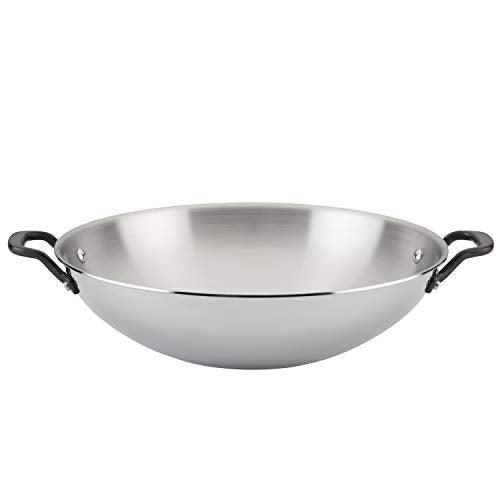 KitchenAid 5-Ply Clad Polished Stainless Steel Wok,15 Inch - CookCave