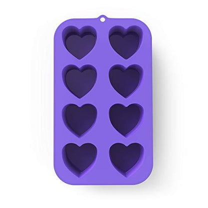 Bakerpan Silicone Heart Mold for Baking, Mini Cake Heart Pan, Valentine's Day Silicone Mold, Heart Muffin Baking Tray, 2 1/4 Inch Hearts, Heart Silicone Mold - 8 Cavities - CookCave